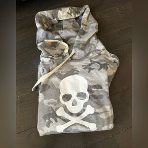SoulCycle Gray Camouflage Skull Hoodie